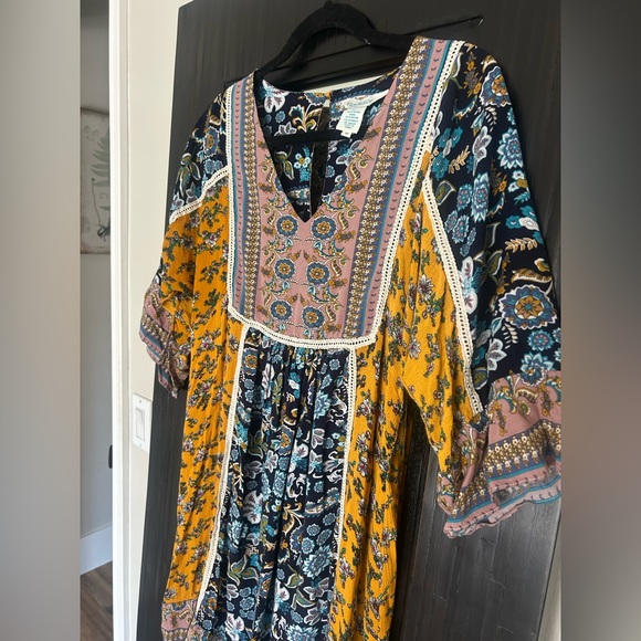 Sundance Catalog Golden Avignon Medium Dress Boho Gypsy Cowgirl Festival Sz M - Picture 3 of 5